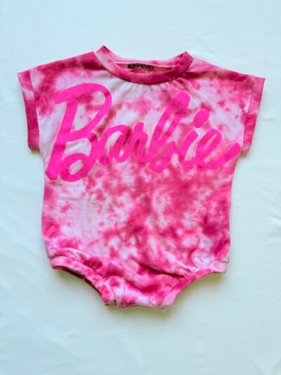 img_7265 Barbie Tye Dye Upcycled Oversized Tee Romper | Size 6-9m