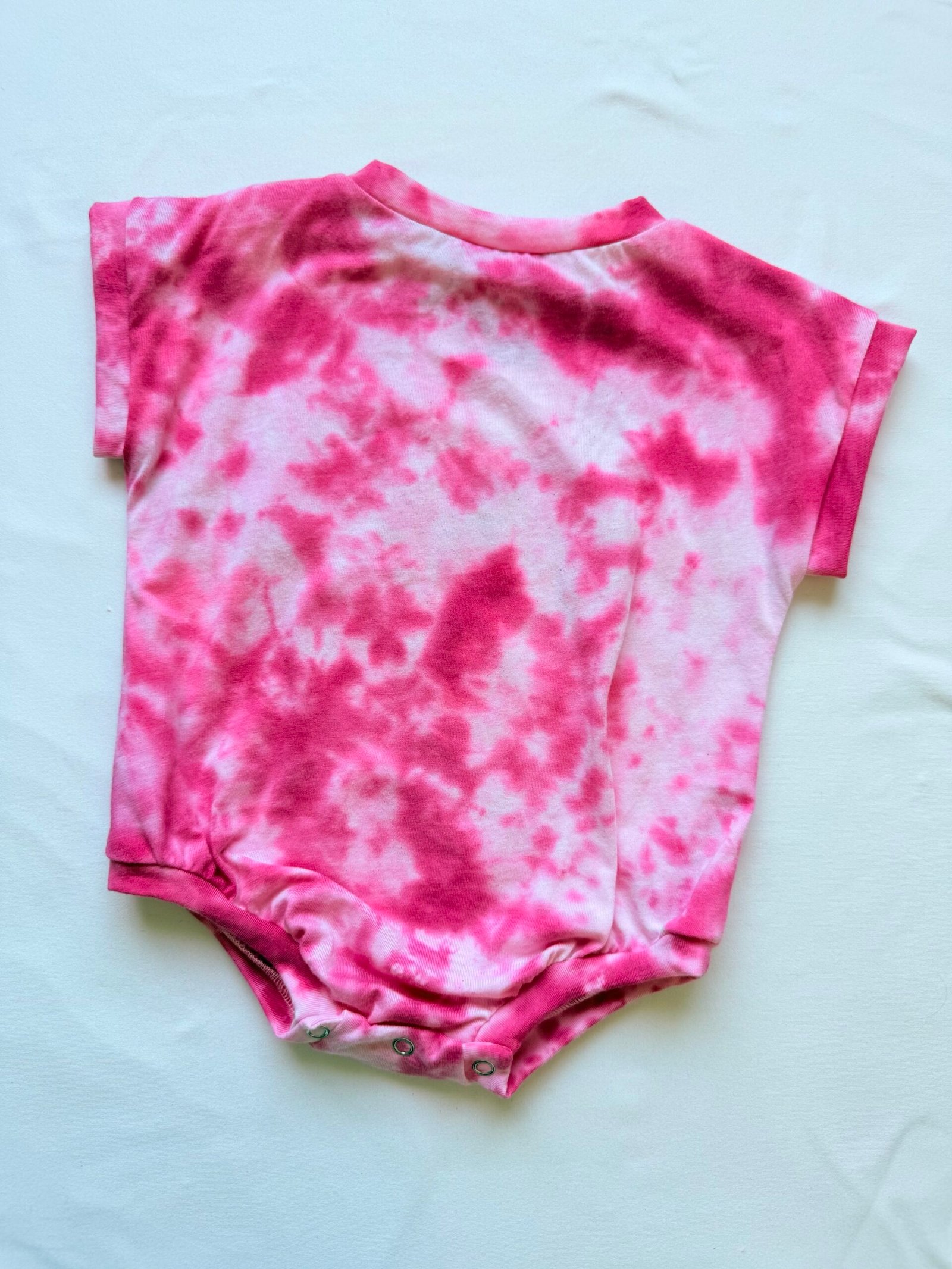 img_7266 Barbie Tye Dye Upcycled Oversized Tee Romper | Size 6-9m