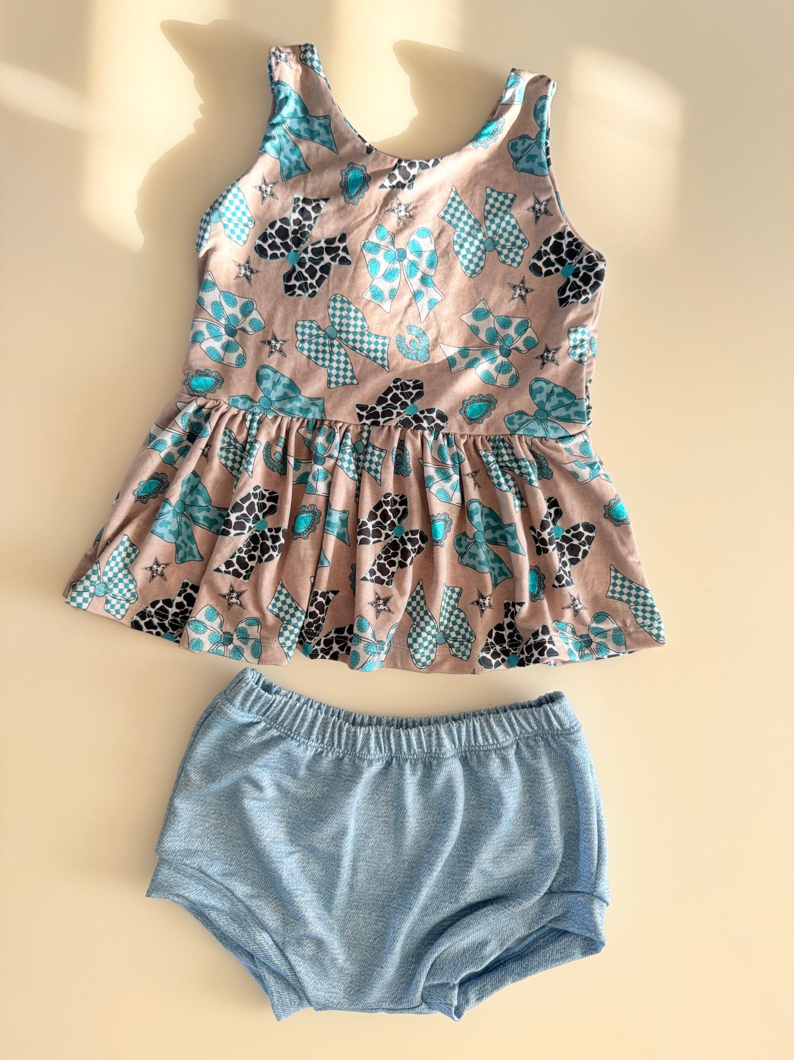 img_1161 4T | Tank peplum top & shorties set
