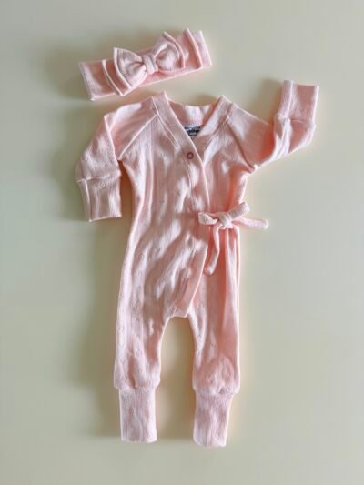 Newborn | River Romper w/ bow Headband